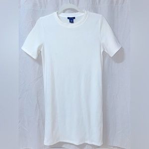 White ribbed tshirt dress